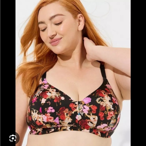 Torrid Dream Everyday Wire Free Lightly Lined Cupid Floral Bra 46DD NWT NEW - Picture 1 of 8